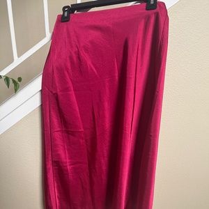 Pink skirt satin